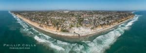 Aerial Panoramic Photo of Moonlight Beach and Encinitas